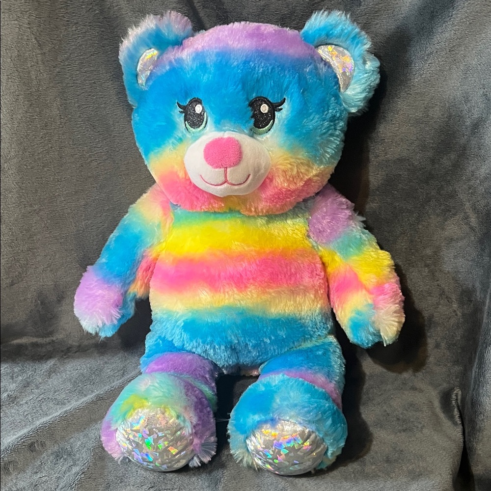 Build-A-Bear Colorful Plush Bear RAINBOW BEAR  STUFFIE STUFFED ANIMAL NEW